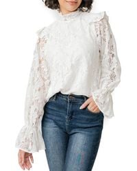 Gibsonlook - Ruffle Lace Top - Lyst