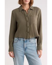 Ellen Tracy - Cotton Gauze Button-Up Shirt - Lyst