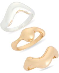 Leith - 3-Pack Wavy Assorted Rings - Lyst