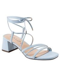 Unisa - Platino Faux Leather Block Heel Sandal - Lyst