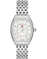 Michele - Diamond Accent Interchangeable Stainless Steel Strap Watch - Lyst