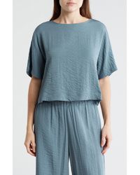 Adrianna Papell - Crinkle Boxy Crop T-shirt - Lyst