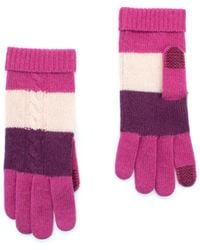 Portolano - Striped Cashmere Tech Gloves - Lyst