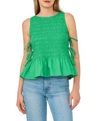 Cece - Woven Puckered Tank - Lyst