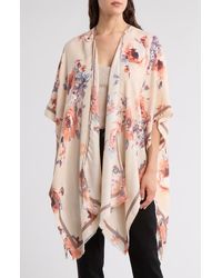 Vince Camuto - Brushed Floral Print Ruana - Lyst