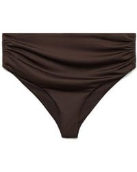Mango - Draped High Waist Bikini Bottoms - Lyst