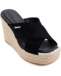 DKNY - Maryn Platform Slide Sandal - Lyst