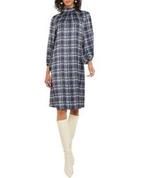 Misook - Crêpe De Chine Long Sleeve Shift Dress - Lyst
