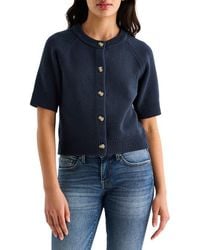 Lucky Brand - Short Sleeve Crop Cardigan - Lyst