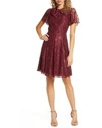 chelsea28 velveteen belt lace dress