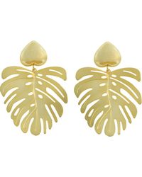 Panacea - Brushed Palm Leaf Drop Earrings - Lyst