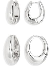 Leith - 2-Pack Assorted Puffy Oval Earrings - Lyst