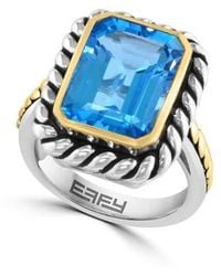 Effy - Two Tone Topaz Ring - Lyst