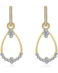 Lafonn - Plated Sterling Open Pear Shape Simulated Diamond Dangle Earrings - Lyst