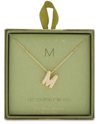 Leith - Pavé Cubic Zirconia Initial Pendant Necklace - Lyst