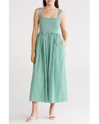 Wayf - Smocked Cotton Sundress - Lyst