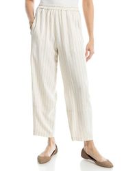 Max Studio - Stripe Linen Blend Barrel Pants - Lyst