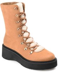 Journee Collection - Kannon Faux Fur Trim Tru Comfort Foam Bootie - Lyst