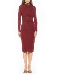 Alexia Admor - Kim Bodycon Long Sleeve Midi Dress - Lyst