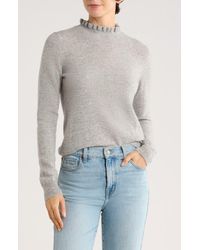 Sofiacashmere - Ruffle Mock Neck Cashmere Sweater - Lyst