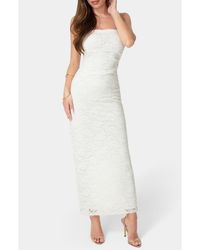 Bebe - Lace Strapless Maxi Dress - Lyst