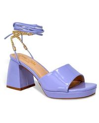 In Touch Footwear - Zendaya Chain Ankle Wrap Platform Sandal - Lyst