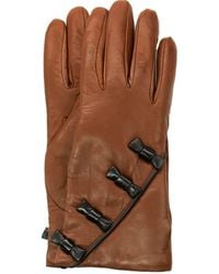 Portolano - Bow Leather Gloves - Lyst