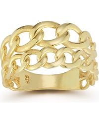 Chloe and Madison - 14K Plated Sterling Curb Chain Ring - Lyst