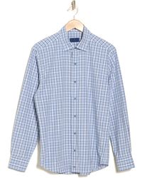 David Donahue - Casual Plaid Cotton Poplin Button-down Shirt - Lyst