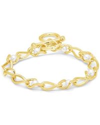 Sterling Forever - 14K Plated Amedea Synthetic Pearl Chain Bracelet - Lyst