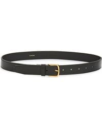 Vince - Stitched Flat Leather Belt - Lyst