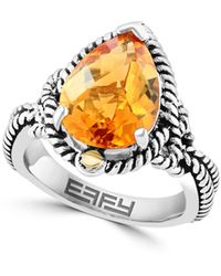 Effy - Sterling Silver & 18k Yellow Gold Citrine Ring - Lyst