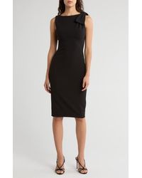 Calvin Klein - Shoulder Bow Sleeveless Sheath Dress - Lyst