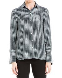 Max Studio - Printed Long Sleeve Button-up Shirt - Lyst