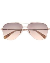 Ted Baker - 57Mm Gradient Half Rim Aviator Sunglasses - Lyst