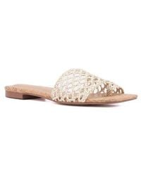TORGEIS - Bronze Woven Slide Sandal - Lyst