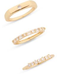 Nordstrom Rack - Set Of 3 Cubic Zirconia Band Rings - Lyst