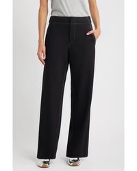 Rag & Bone - Irina Contrast Stitch Straight Leg Ponte Pants - Lyst