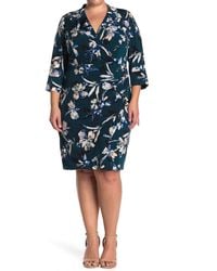 eliza j floral embroidered sheath dress