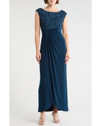 Connected Apparel - Soutache Sleeveless Faux Wrap Gown - Lyst