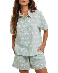 Wishlist - Floral Plaid Shirt And Shorts Set - Lyst