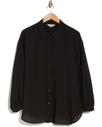 Max Studio - Grid Textured Long Sleeve Button-up Shirt - Lyst