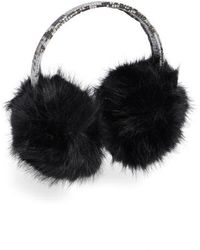 Steve Madden - Faux Leather & Faux Fur Earmuffs - Lyst