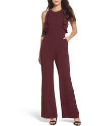 charles henry faux wrap jumpsuit