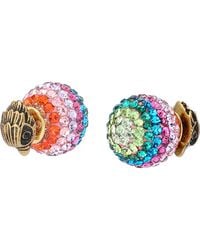 Kurt Geiger - Pavé Crystal & Eagle's Head Front/Back Stud Earrings - Lyst