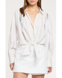 Cinq À Sept - Marianna Paillette Whirl Stretch Poplin Button-Up Shirt - Lyst