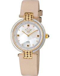 Gv2 - Matera Gemstone Diamond Suede Strap Watch, 35 Mm - Lyst