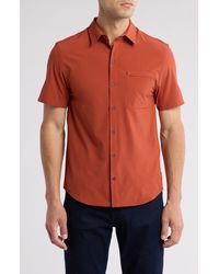 COTOPAXI - Cambio Trim Fit Solid Short Sleeve Button-up Shirt - Lyst