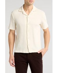 Cactus Man - Textured Woven Short Sleeve Shirt - Lyst