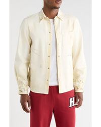 Helmut Lang - Snap Front Cotton Shirt Jacket - Lyst
